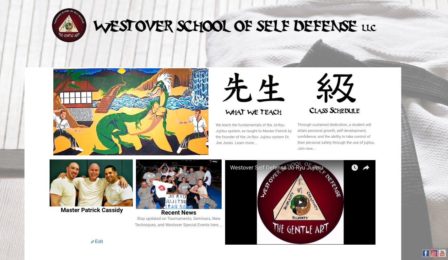 Screen shot of homepage